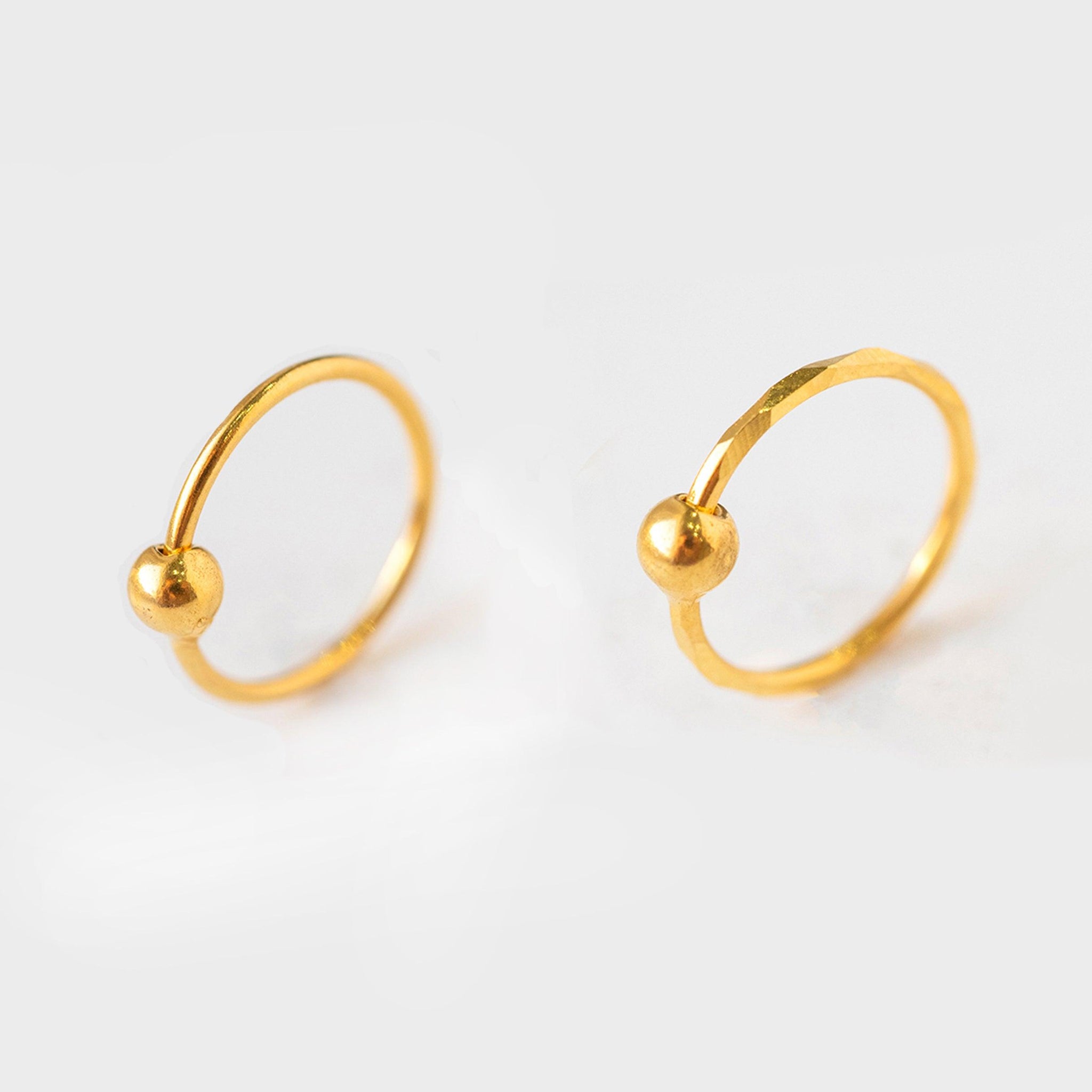 18ct Yellow Gold Nose Ring with Ball Closure NR-7578