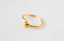 18ct Yellow Gold Nose Ring with Ball Closure NR-7578 - Minar Jewellers