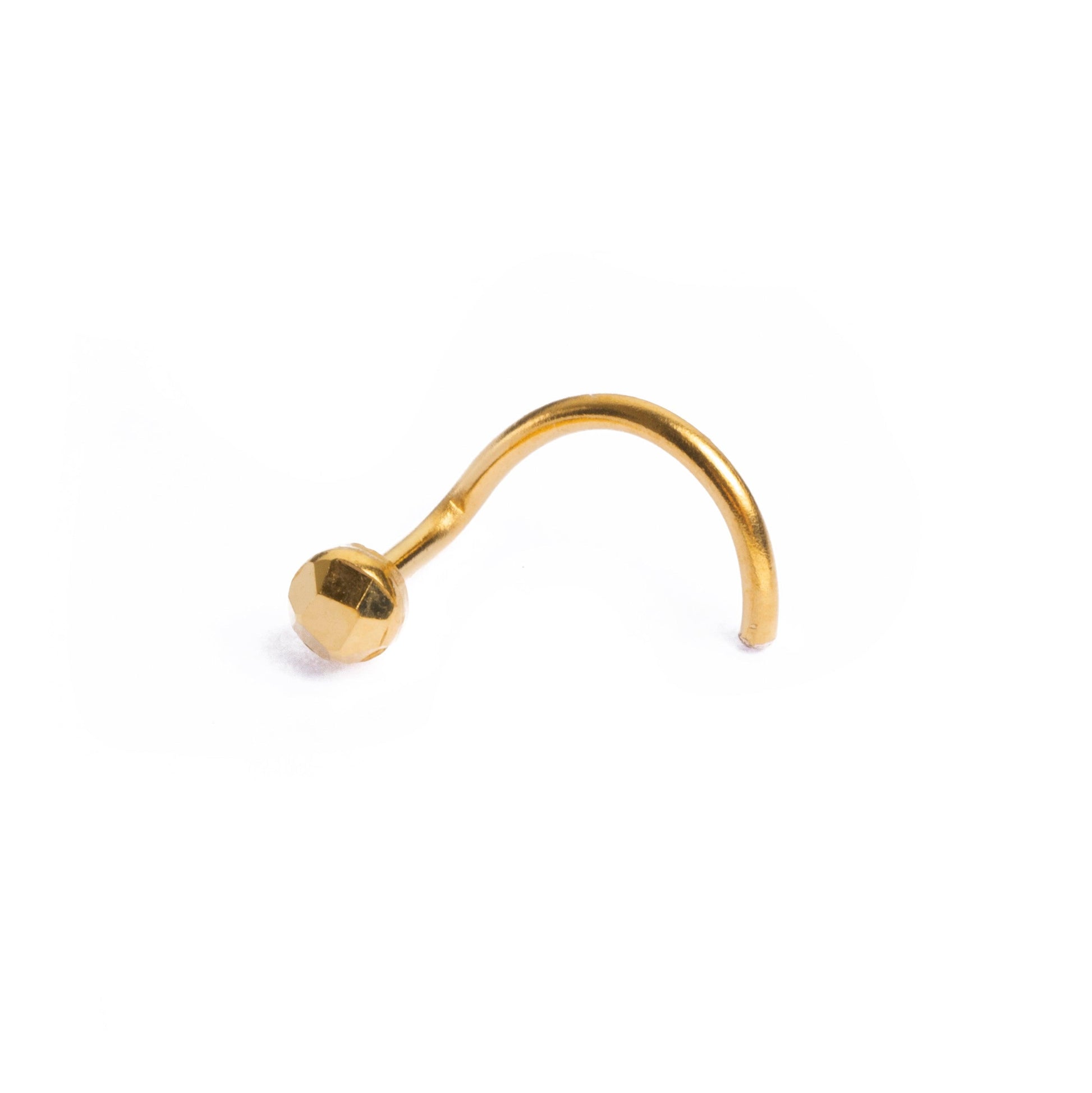 18ct Yellow Gold Nose Stud with Wire Back NS-2954b - Minar Jewellers