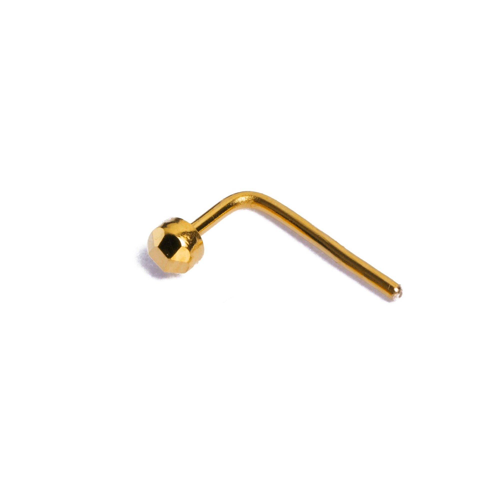 18ct Gold Nose Stud L Shape Back NS-2954b - Minar Jewellers