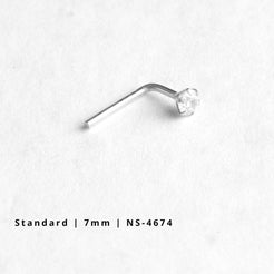 18ct Gold Nose Stud L-Shaped back with a Cubic Zirconia Stone (2mm - 4.5mm) - Minar Jewellers