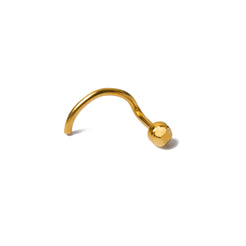 18ct Yellow Gold Nose Stud with Wire Coil Back NS-2954a - Minar Jewellers