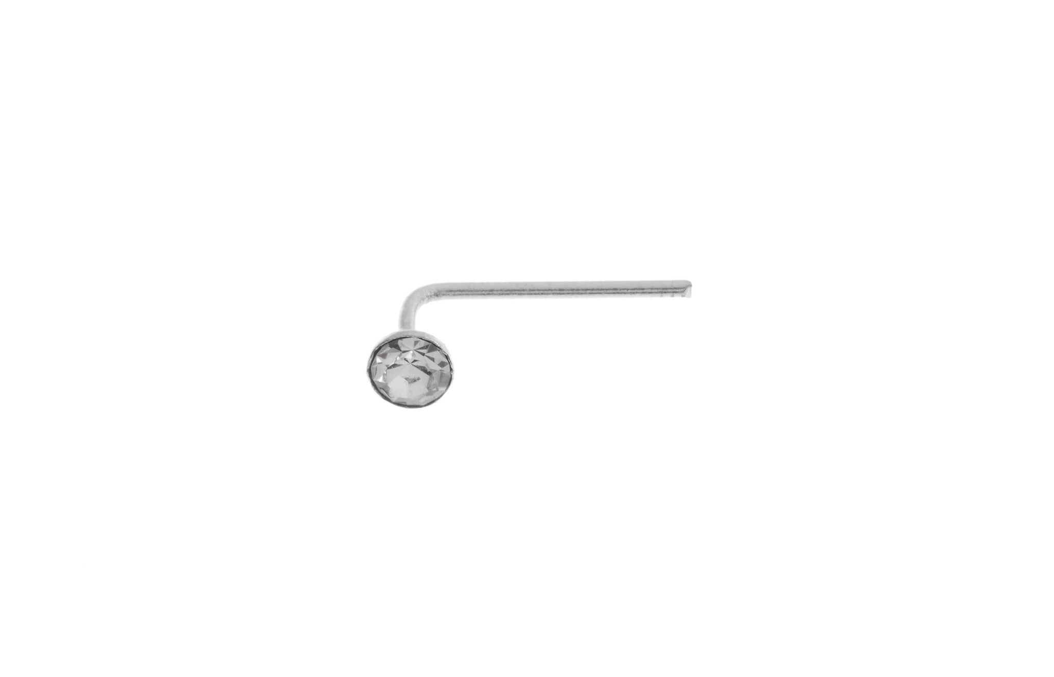 Sterling Silver Cubic Zirconia Nose Stud (NS-SILV-B)