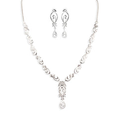 18ct White Gold Necklace and Earrings set (13.2g) P&E14006 - Minar Jewellers