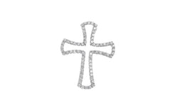 Sterling Silver Cubic Zirconia Cross Pendant (P-5012) - Minar Jewellers