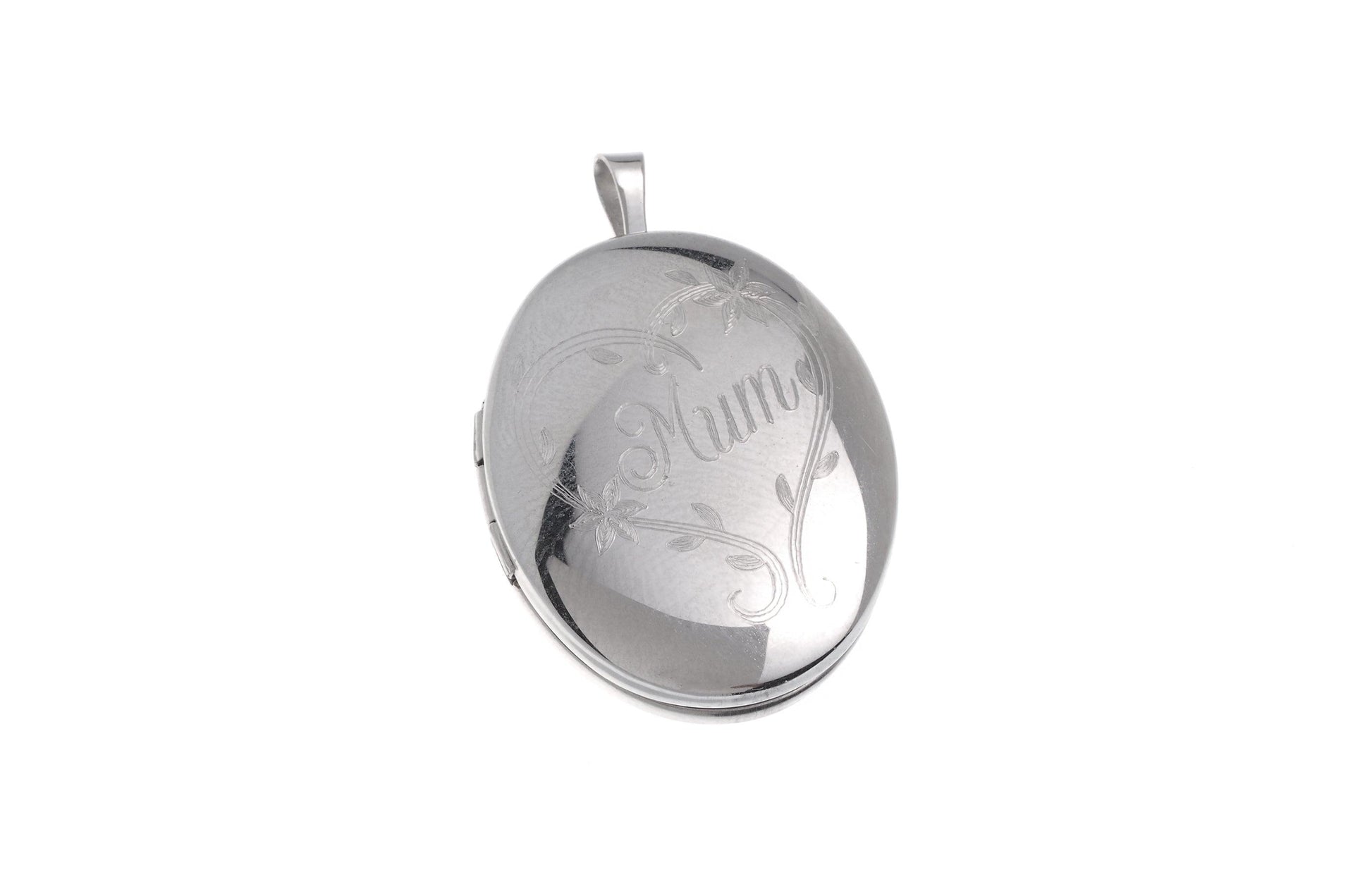 Sterling Silver 'Mum' Locket Pendant (P-5019) - Minar Jewellers