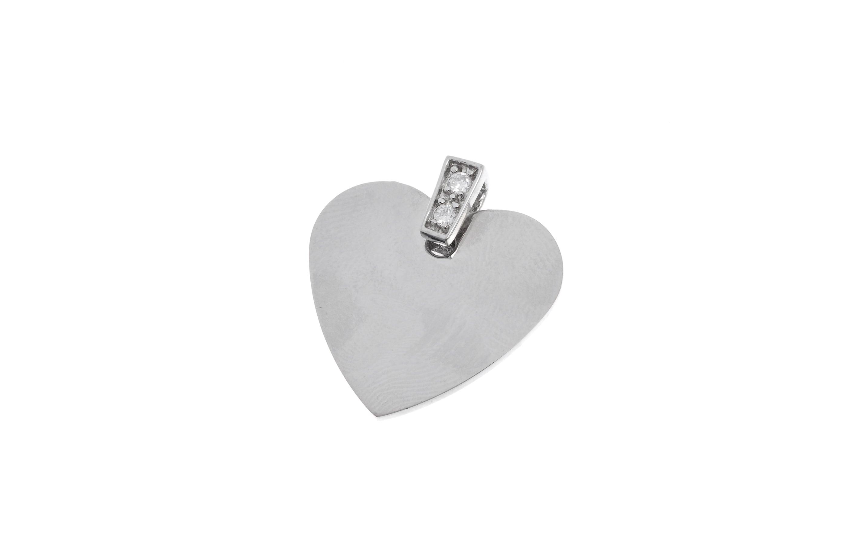 Sterling Silver Cubic Zirconia Heart Pendant (P-5021) - Minar Jewellers