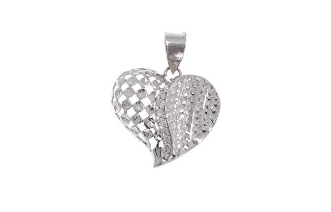 18ct White Gold Cubic Zirconia 'Heart' Pendant, Minar Jewellers - 2