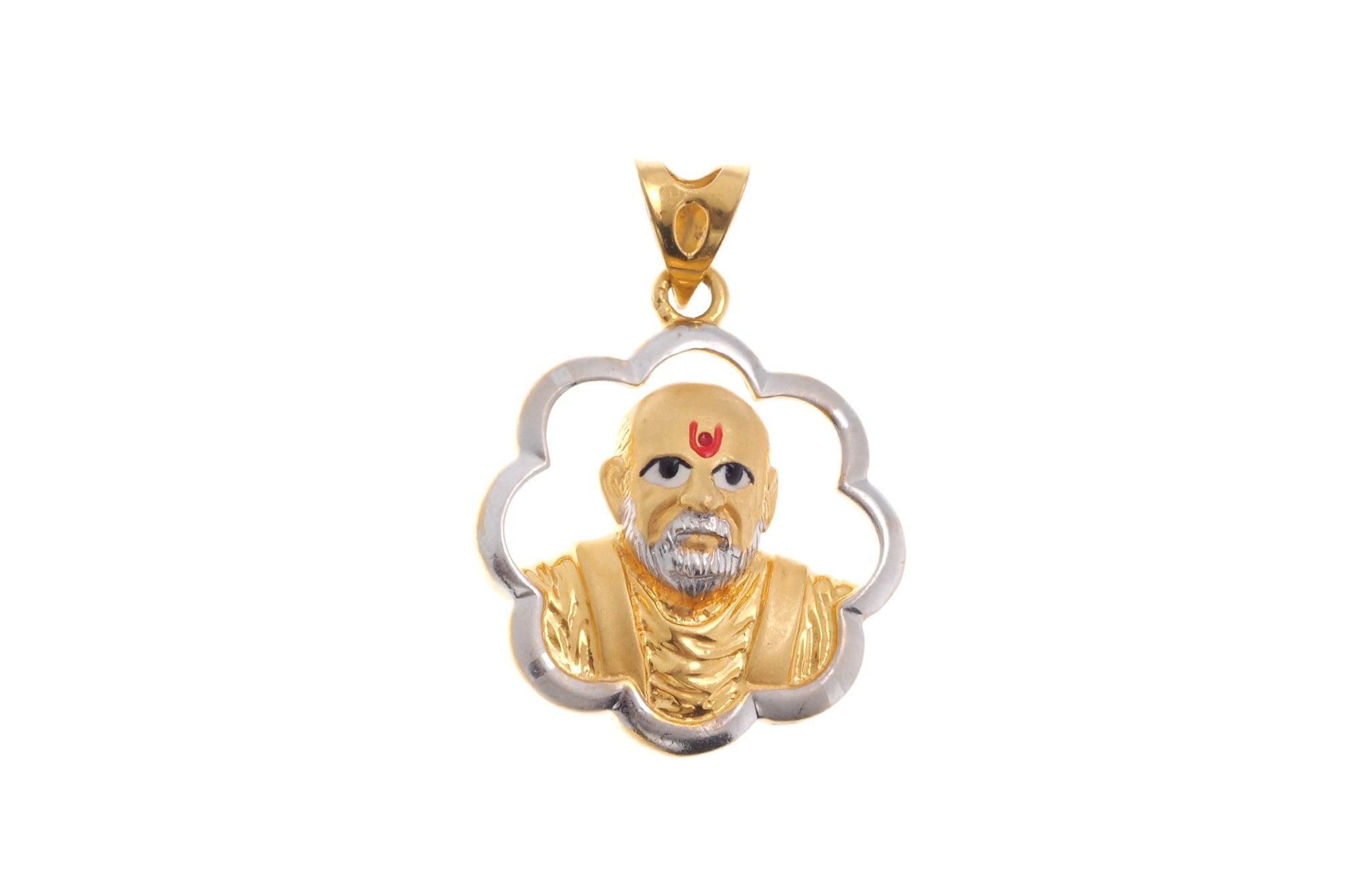 22ct Yellow Gold Pramukh Swami Pendant, Minar Jewellers - 2