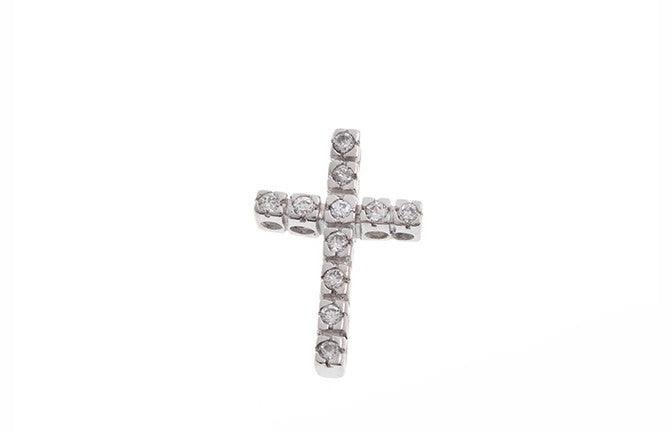 18ct White Gold Cubic Zirconia Cross Pendant (1.9g) P-5488 - Minar Jewellers