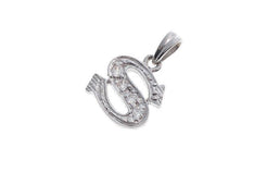 'S' Initial Pendant 18ct White Gold Cubic Zirconia (1.19g) P-5567 - Minar Jewellers