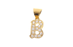 'B' Initial Pendant 22ct Yellow Gold Cubic Zirconia (1.9g) P-5599 - Minar Jewellers