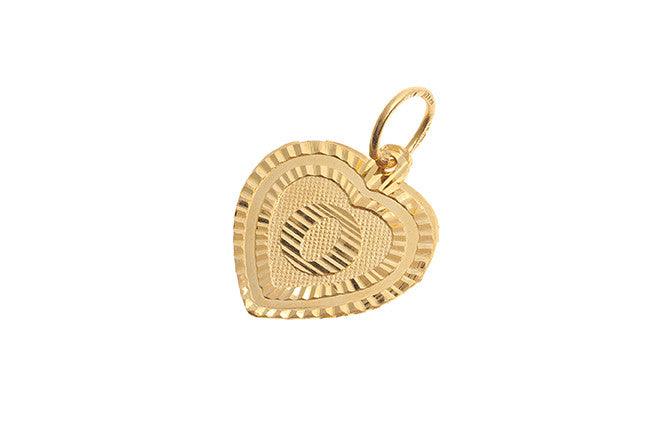 'O' 22ct Gold Heart Shaped Initial Pendant P-5639 - Minar Jewellers