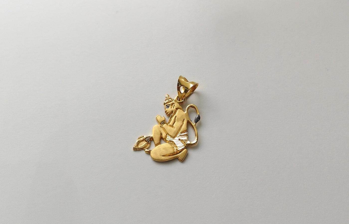 22ct Gold Hanuman Pendant (2.5g) P-5896 - Minar Jewellers