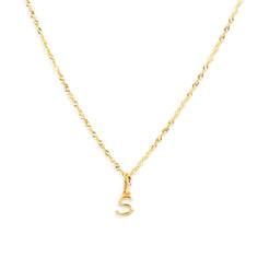 'S' 22ct Gold Initial Pendant P-7032-S - Minar Jewellers