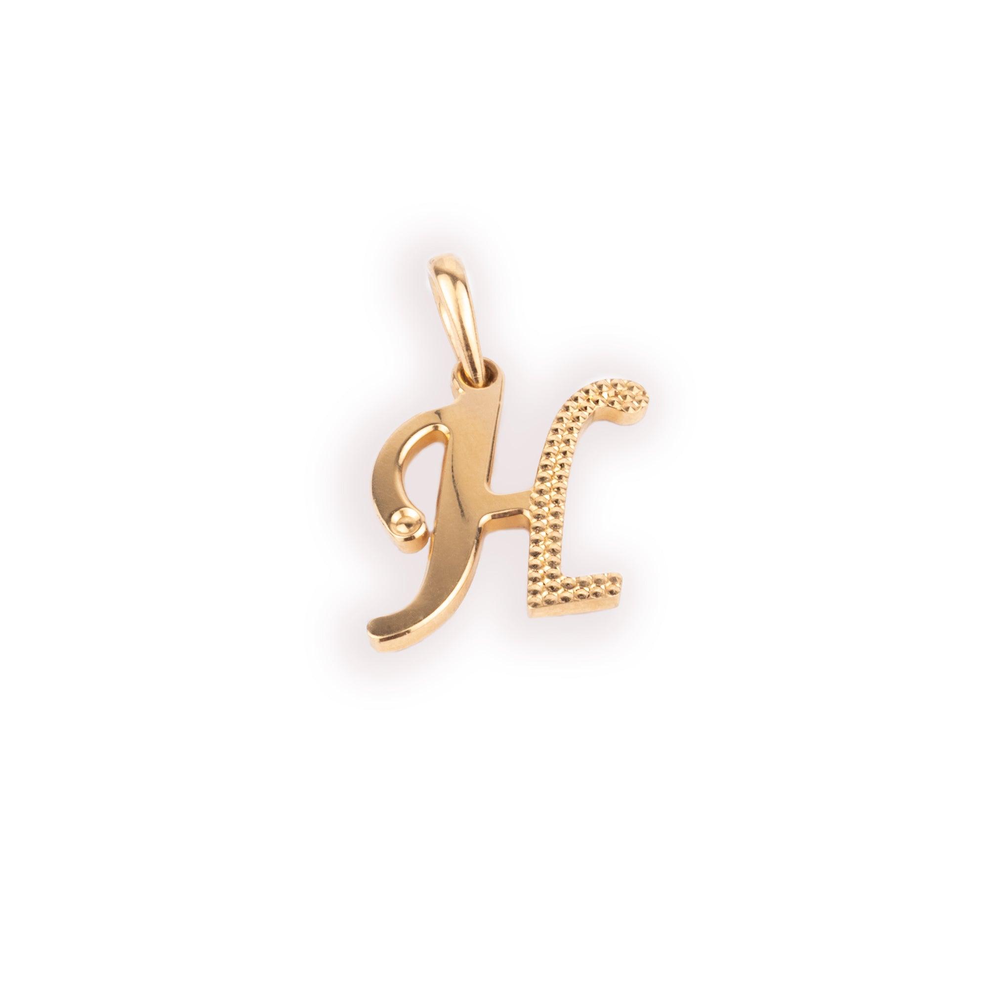 'H' 22ct Gold Initial Pendant P-7040-H - Minar Jewellers