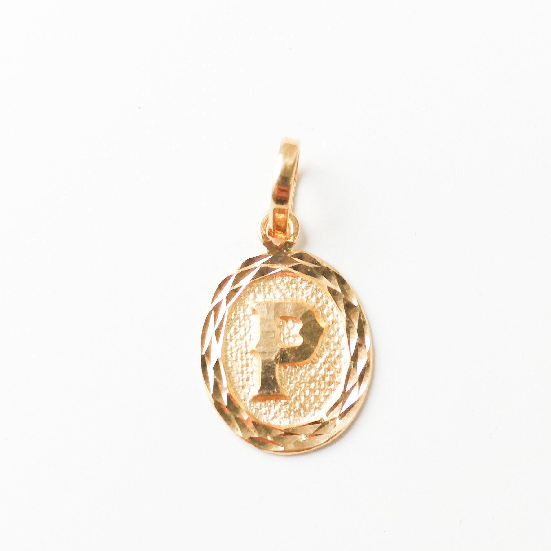 'P' Initial Pendant 22ct Gold P-7537 - Minar Jewellers