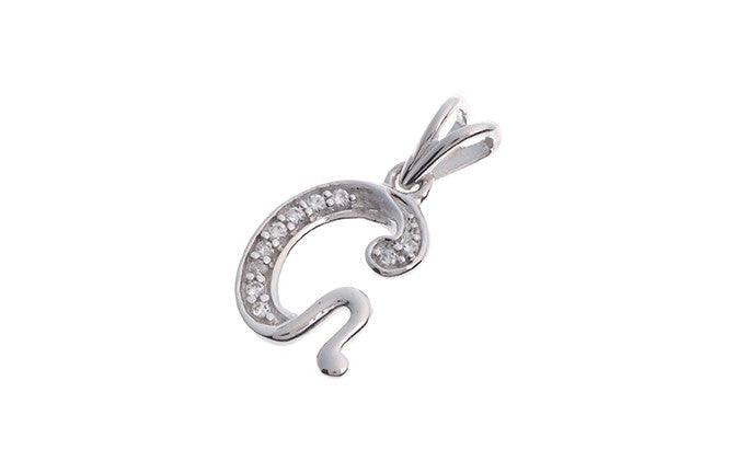 'G' Initial Pendant 18ct White Gold Cubic Zirconia (0.95g) P000G1 - Minar Jewellers