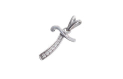 'T' Initial Pendant 18ct White Gold Cubic Zirconia (0.71g) P000T1 - Minar Jewellers