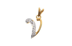 'V' Initial Pendant 22ct Yellow Gold Cubic Zirconia (1.29g) P000V1 - Minar Jewellers