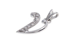 'V' Initial Pendant 18ct White Gold Cubic Zirconia (1.03g) P000V1 - Minar Jewellers
