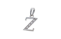 'Z' Initial Pendant 18ct White Gold Cubic Zirconia (1.14g) P000Z1 - Minar Jewellers