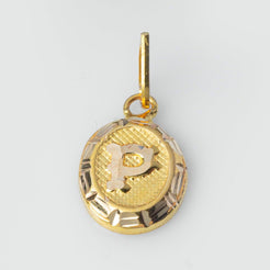 'P' 22ct Gold Initial Pendant P-7550 - Minar Jewellers