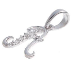 'A' Initial Pendant 18ct White Gold Cubic Zirconia (0.99g) P100A1 - Minar Jewellers