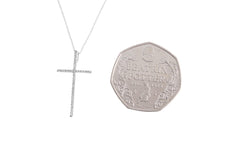 18ct White Gold Diamond Cross Pendant with Chain (P42562-5) - Minar Jewellers