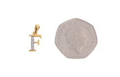 'F' Initial Pendant 22ct Gold Cubic Zirconia (1.47g) P900F1 - Minar Jewellers