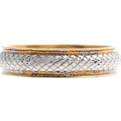 22ct Gold Wedding Band with Rhodium Design PLR15052 - Minar Jewellers