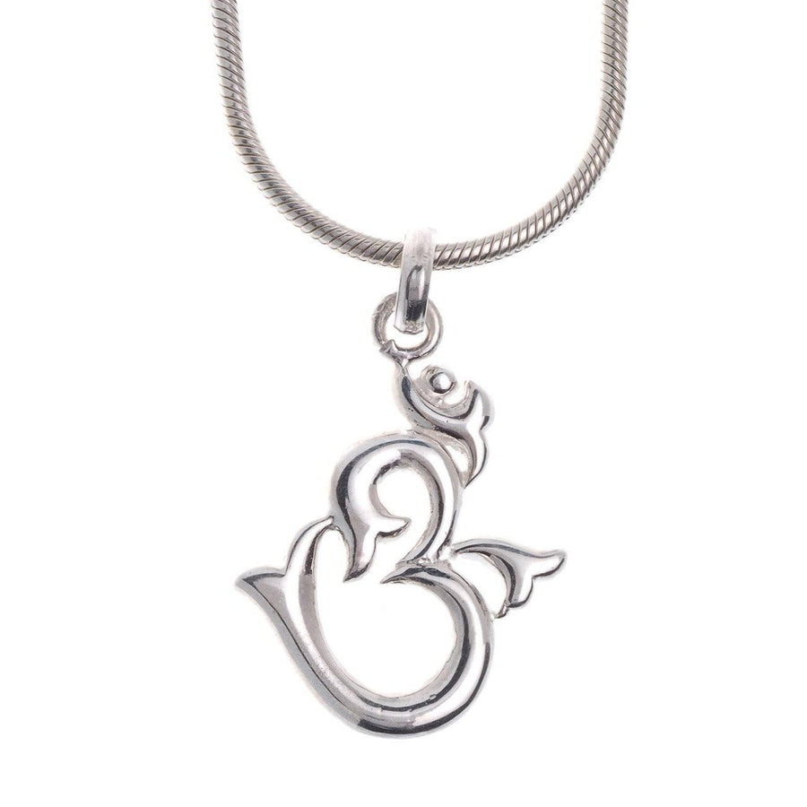 Sterling Silver Om Pendant & Chain 16" (G5384 & G5385), Minar Jewellers - 1