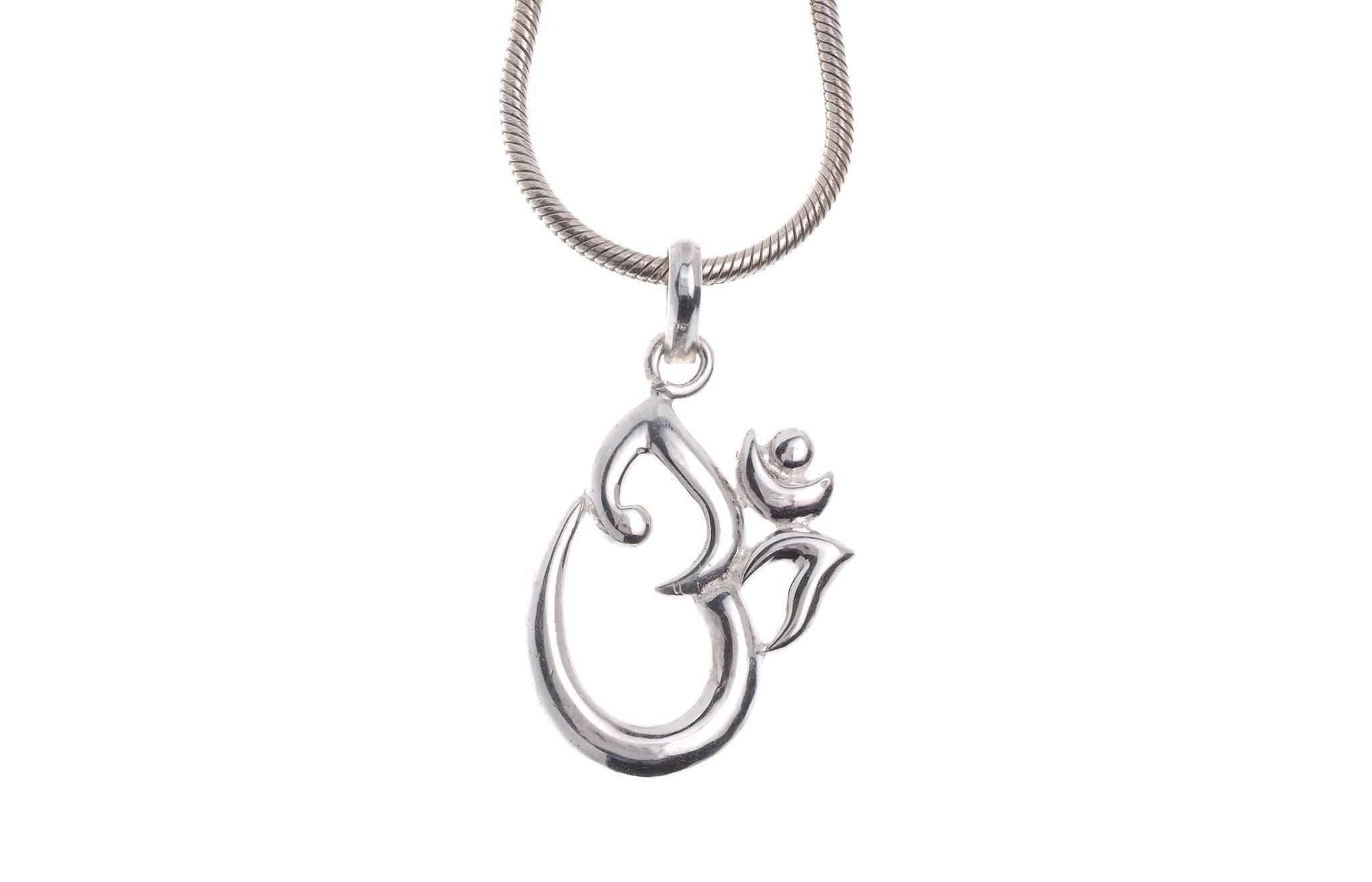 Sterling Silver Om Pendant & Chain 16" (G5386 & G5387), Minar Jewellers - 2