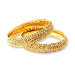 Pair of 22ct Gold Filigree Design Bangles (74.23g) B-8505 - Minar Jewellers