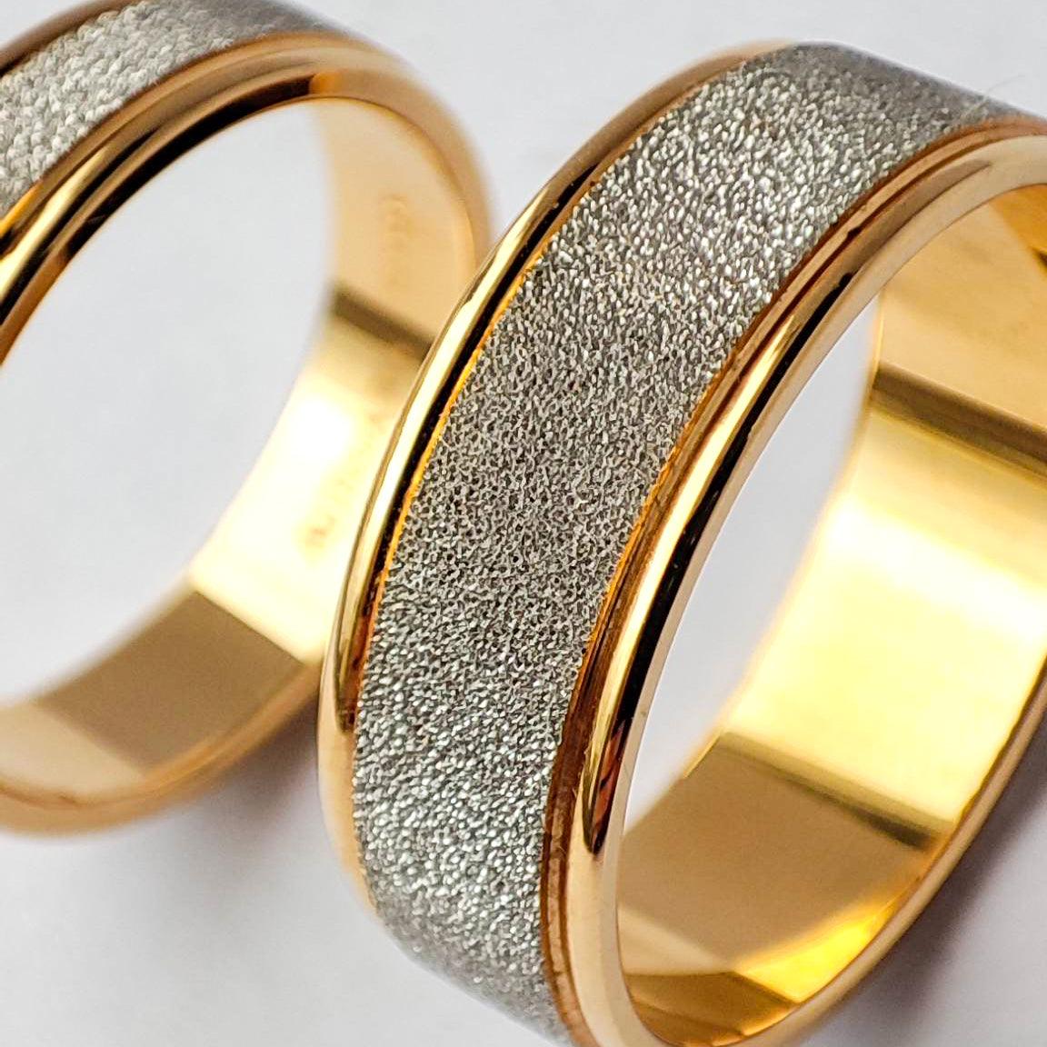 22ct Gold Wedding Band with Rhodium Sand Finish LR/GR-8218 - Minar Jewellers