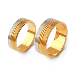22ct Gold Wedding Band with Diamond Cut and Rhodium Finish LR/GR-8223 - Minar Jewellers