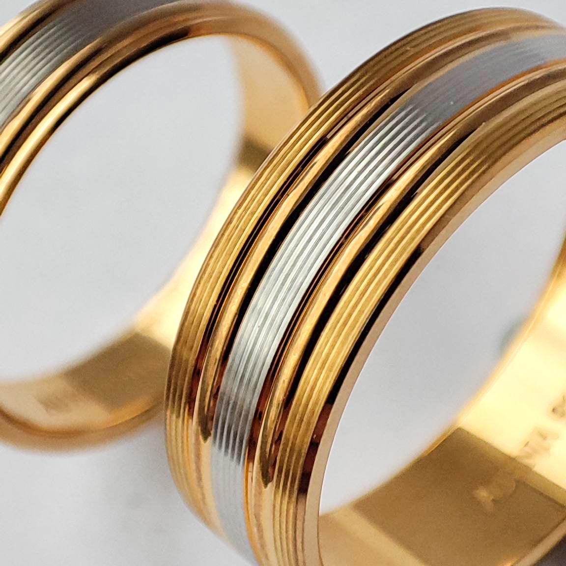 22ct Gold Wedding Band with Diamond Cut and Rhodium Finish LR/GR-8225 - Minar Jewellers