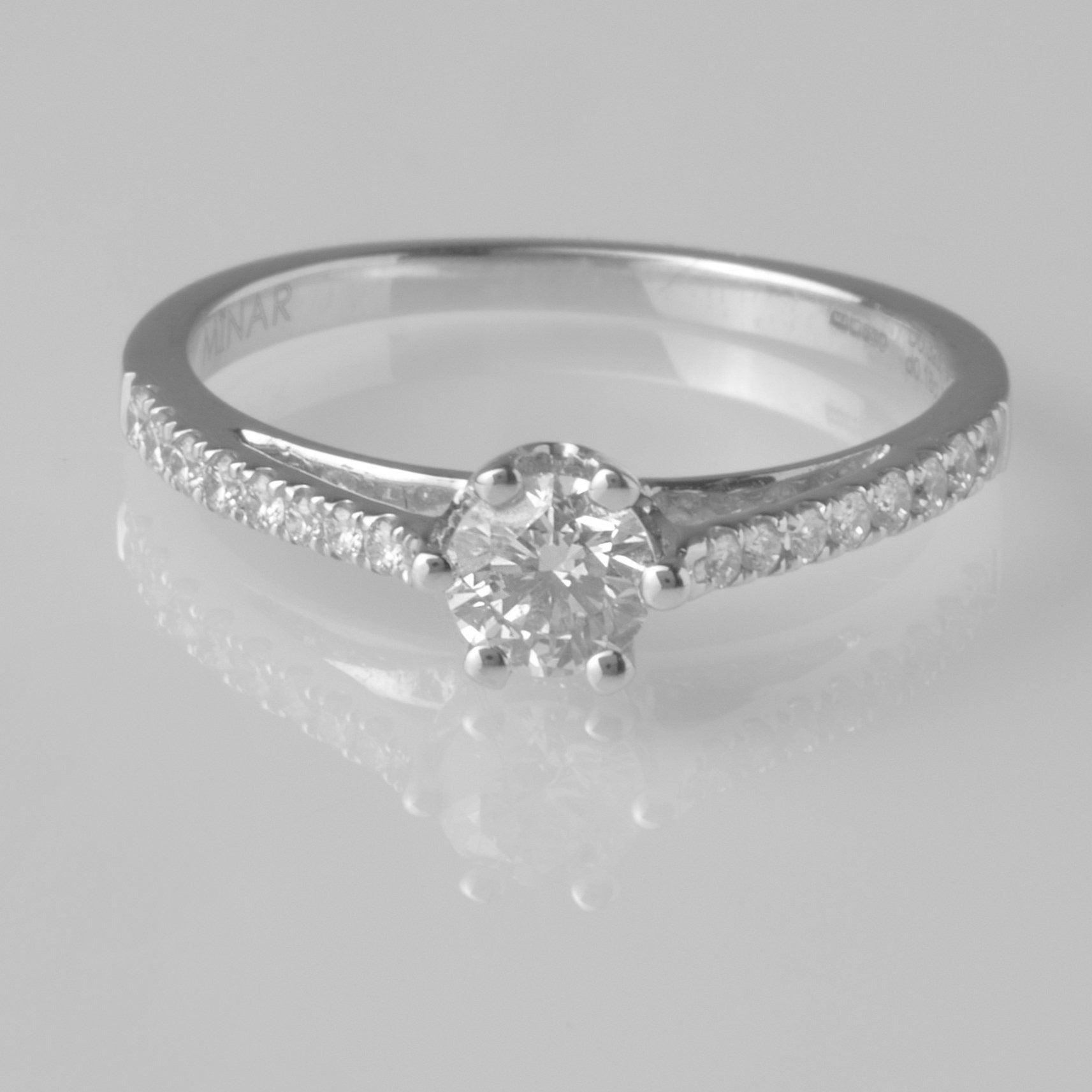 18ct White Gold Diamond Engagement Ring R034064 - Minar Jewellers