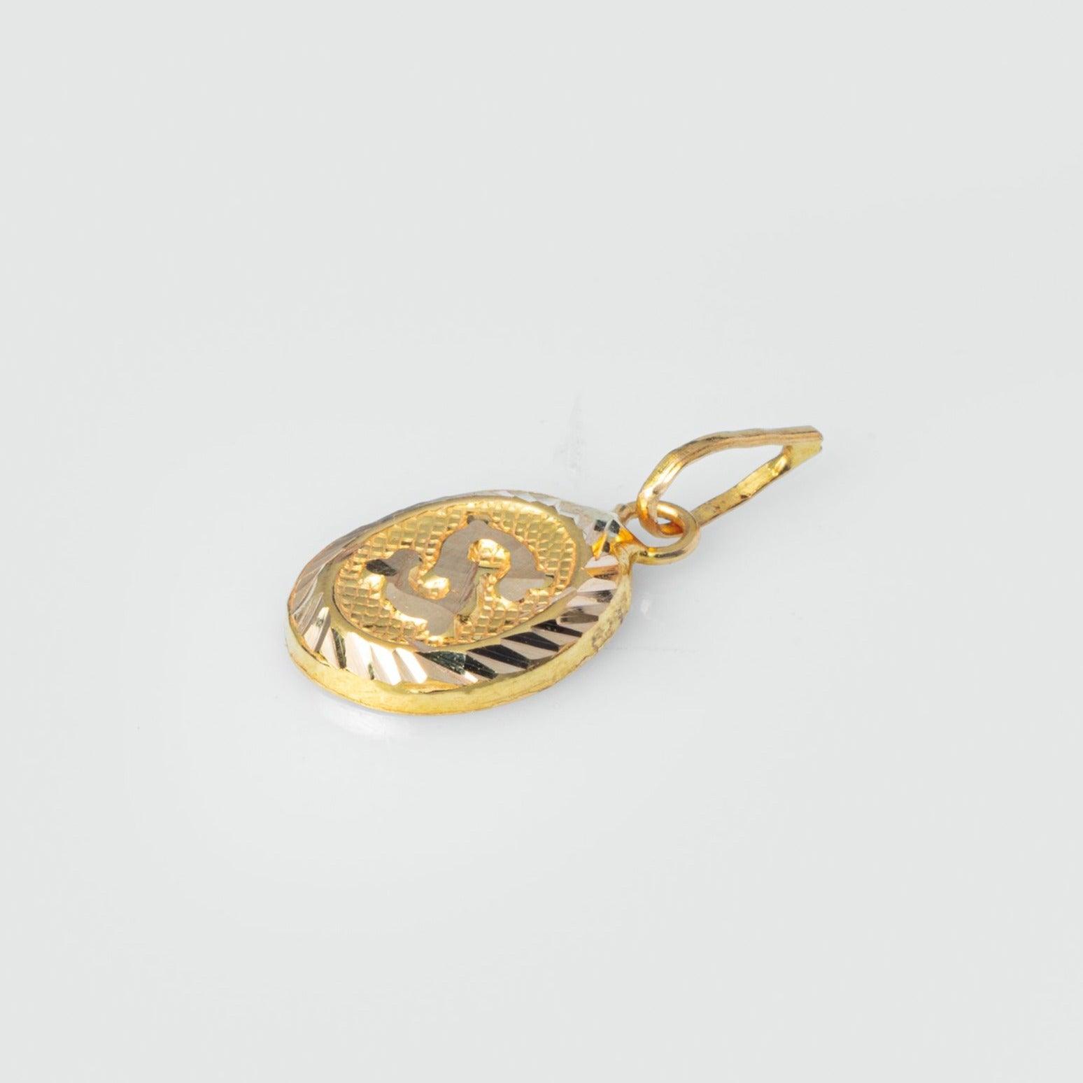 'S' 22ct Gold Initial Pendant P-7550 - Minar Jewellers