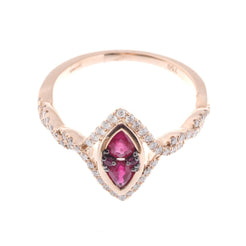 18ct Rose Gold Diamond and Ruby Dress Ring SB00112R-R-R - Minar Jewellers