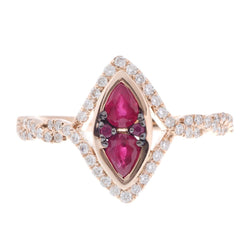 18ct Rose Gold Diamond and Ruby Dress Ring SB00112R-R-R - Minar Jewellers