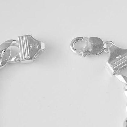 Gents Curb Link Bracelet Hallmarked Sterling Silver SBR089A - Minar Jewellers