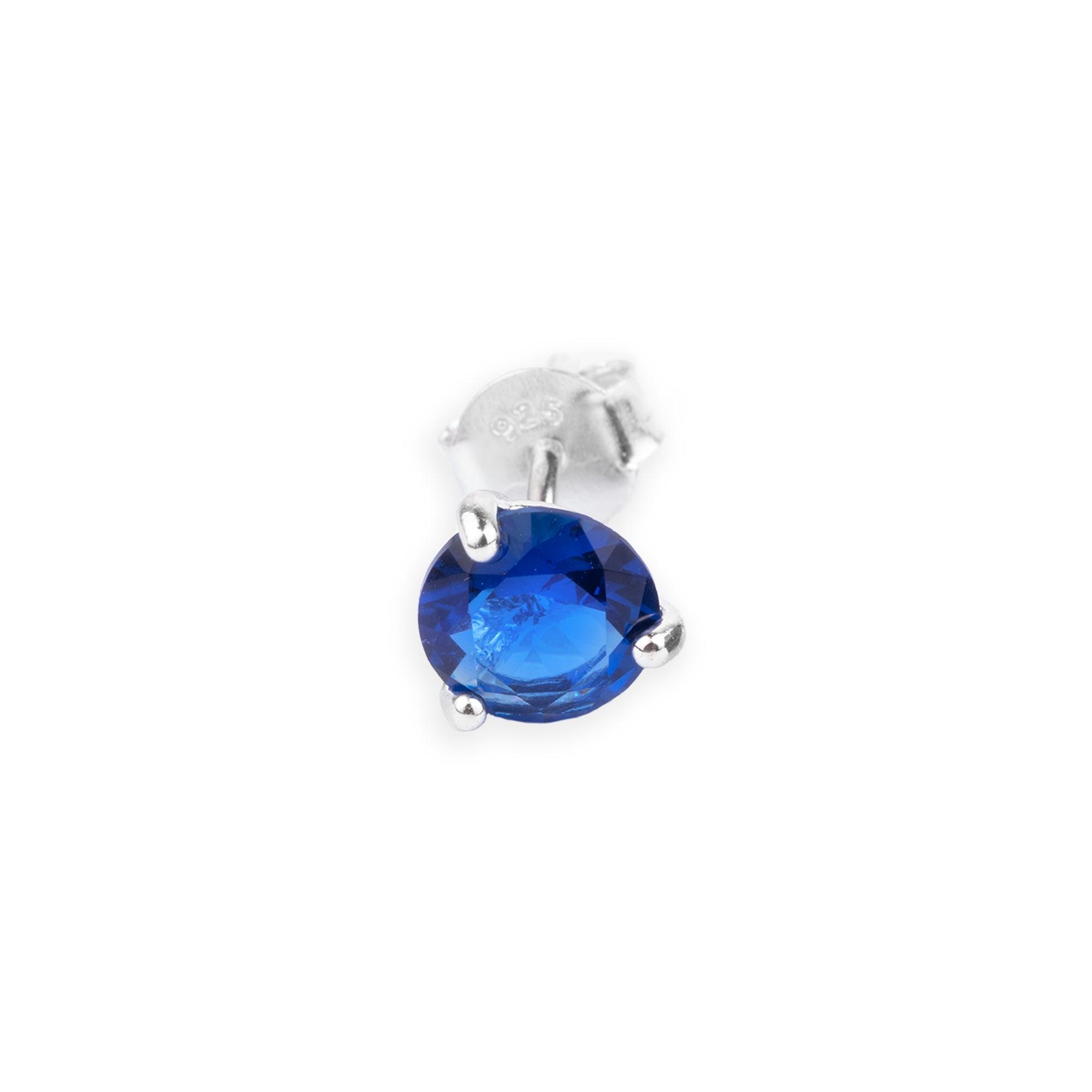 Sterling Silver Blue Cubic Zirconia Earrings SE653B