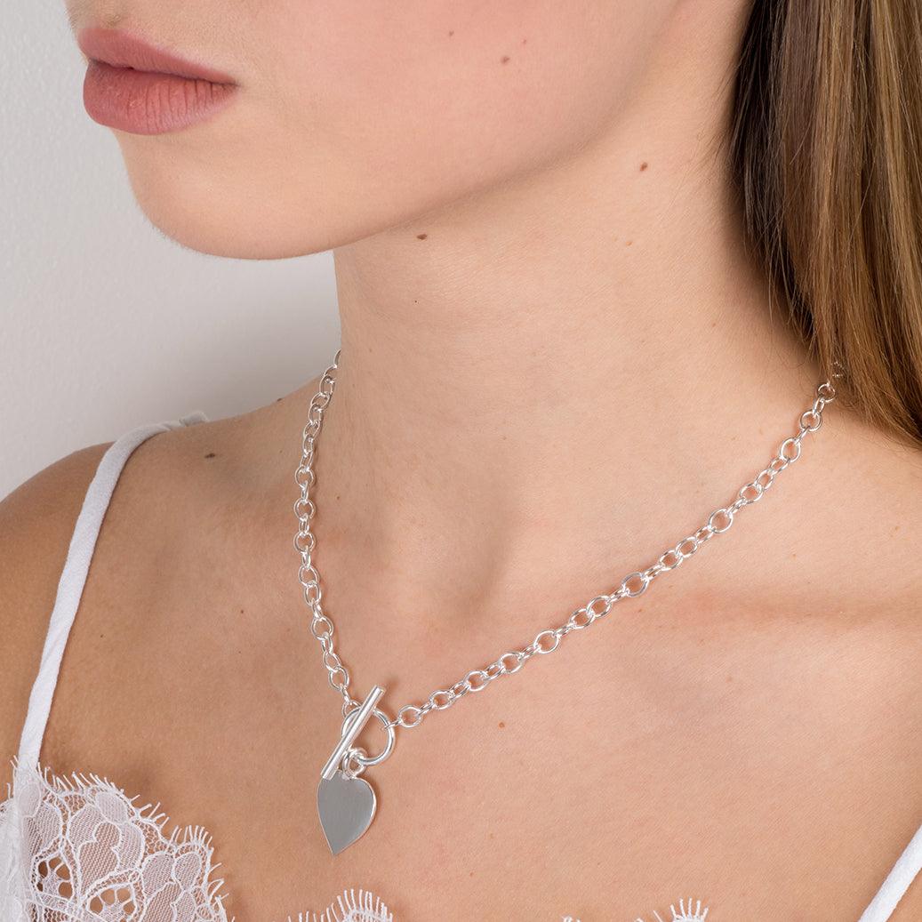 Sterling Silver T Bar Necklace Curb Chain | Irish Jewellery Online – Eva  Victoria