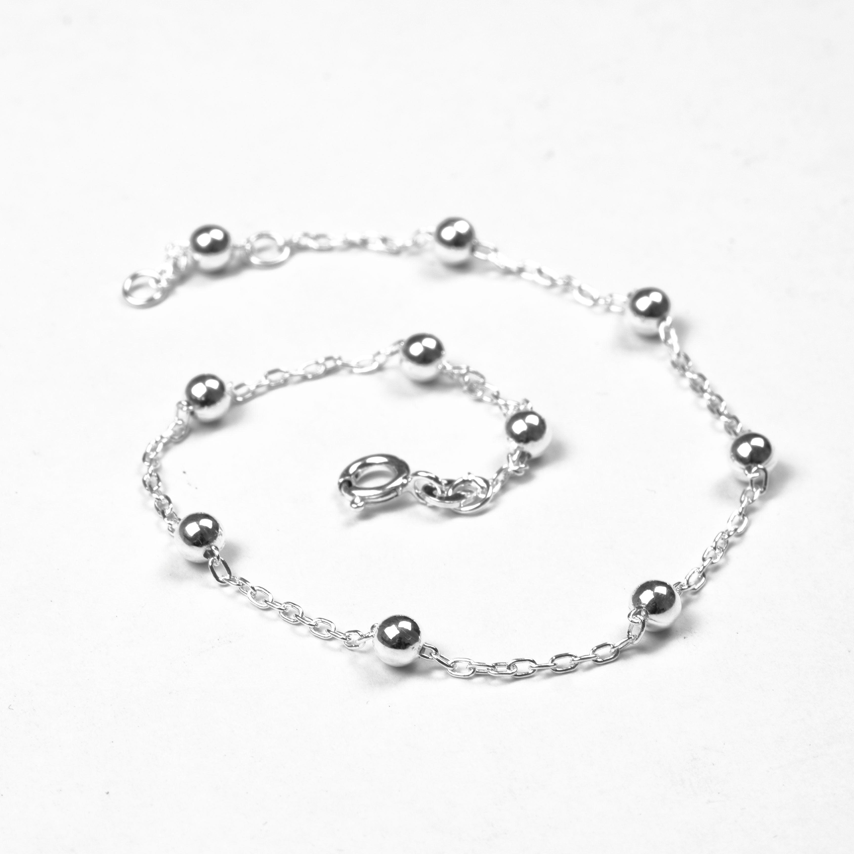 Sterling Silver Bubble Anklet SA0015 - Minar Jewellers