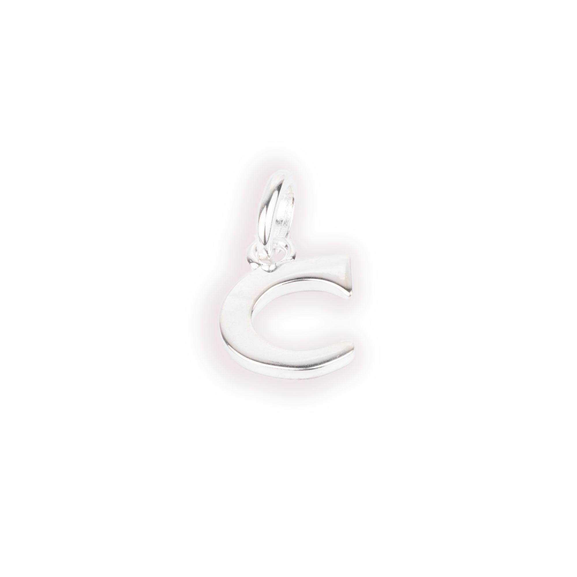 'C' Sterling Silver Initial Pendant SP812A - Minar Jewellers