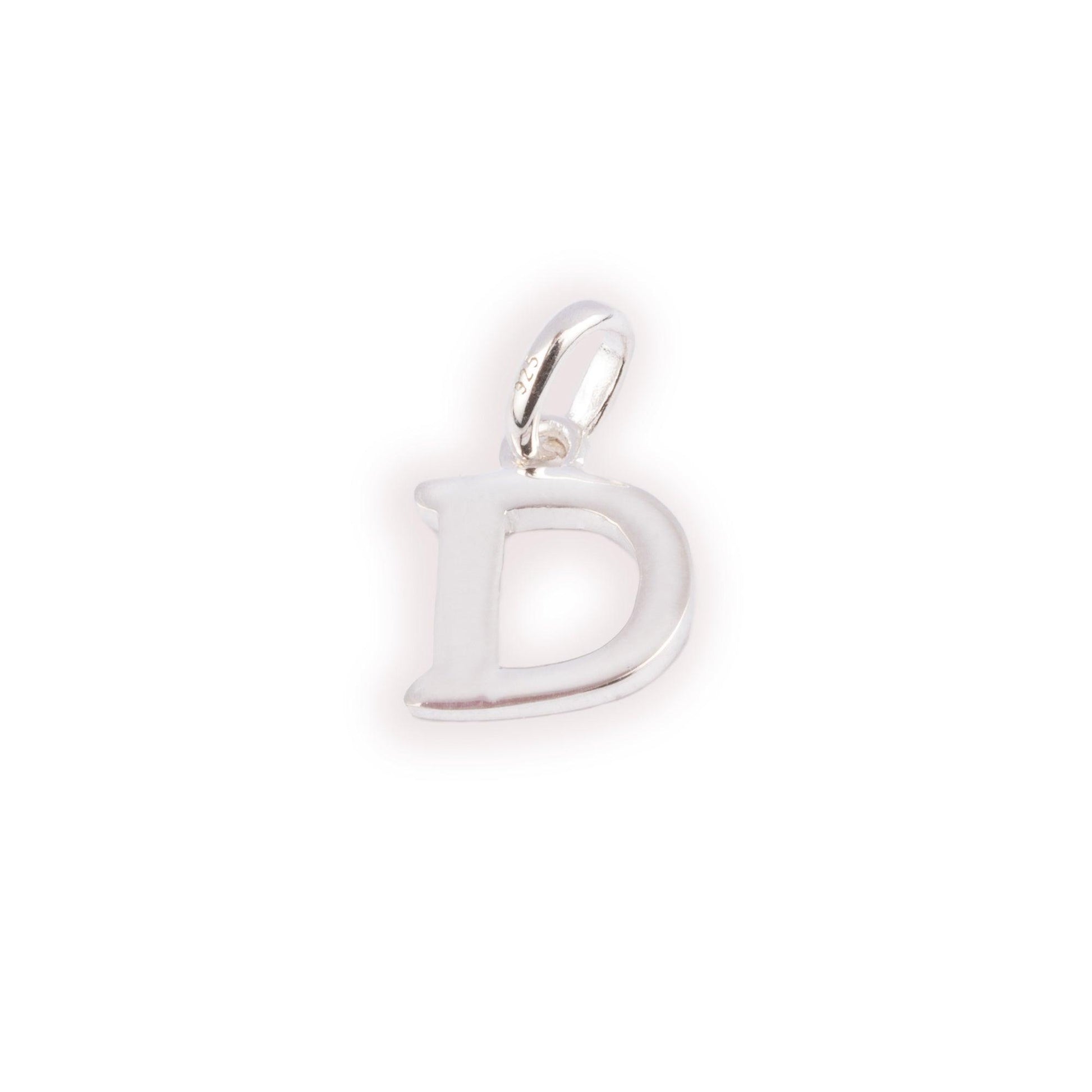 'D' Sterling Silver Initial Pendant SP813B - Minar Jewellers