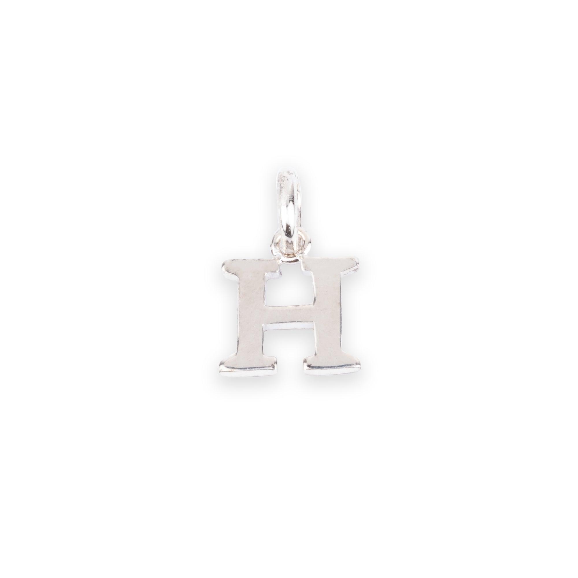 'H' Sterling Silver Initial Pendant SP817B - Minar Jewellers