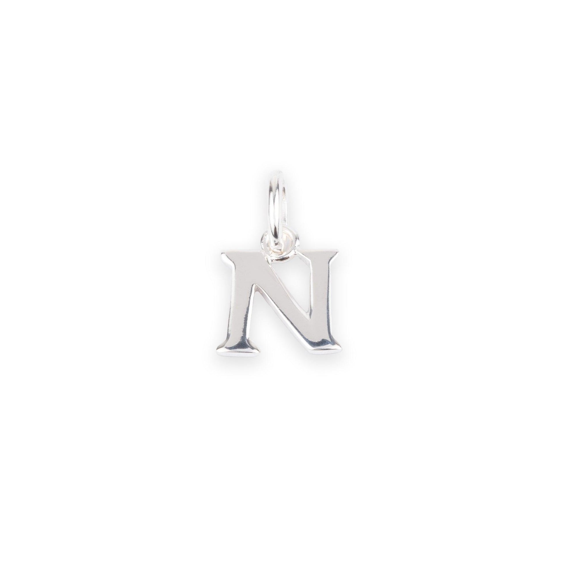 'N' Sterling Silver Initial Pendant SP823B - Minar Jewellers