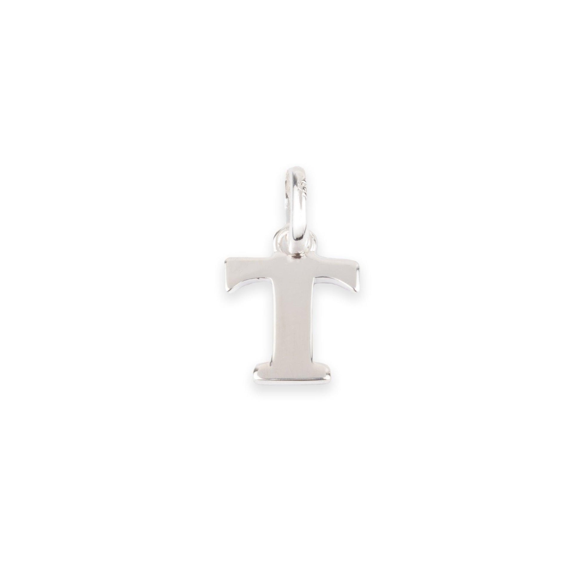 'T' Sterling Silver Initial Pendant SP829B - Minar Jewellers